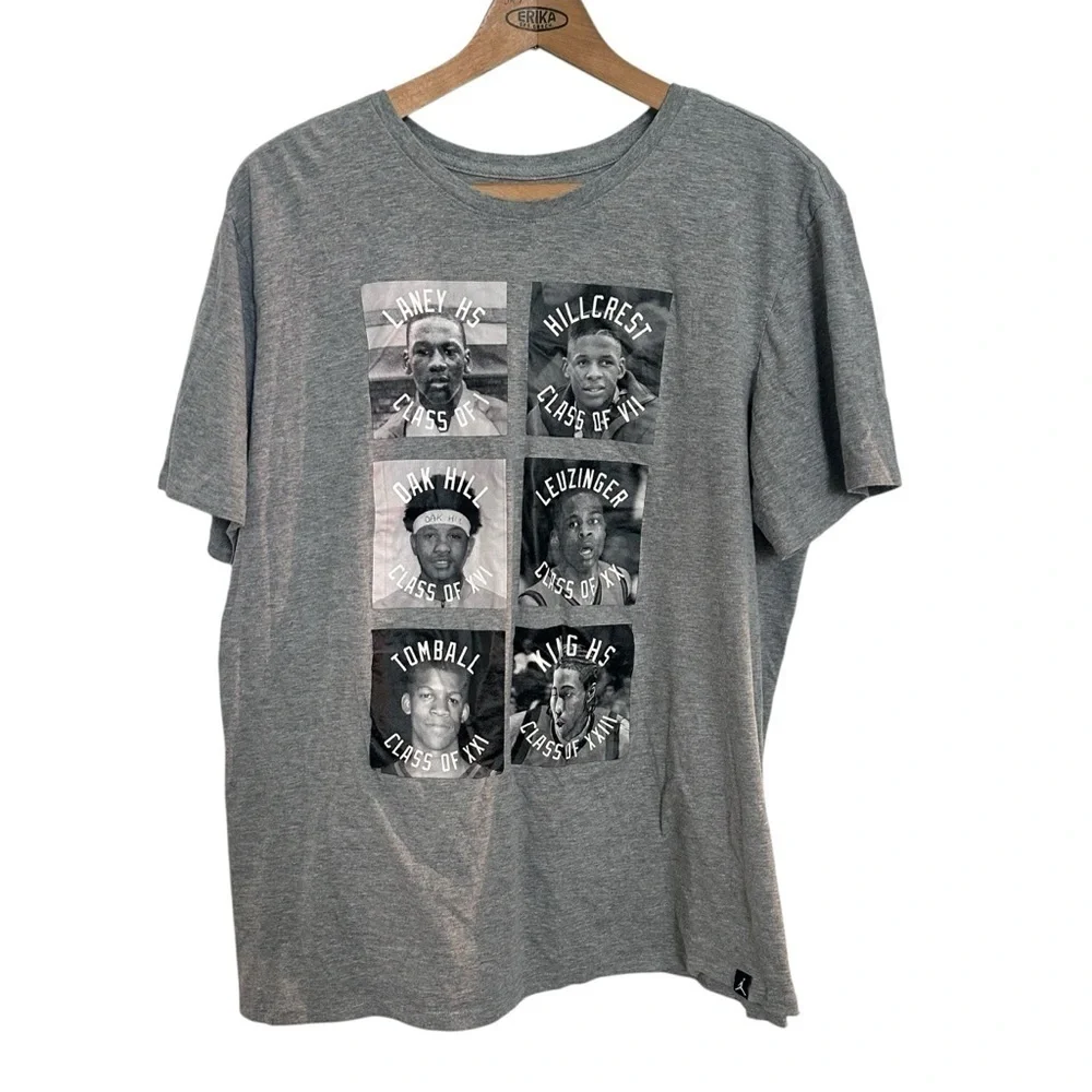 Nike Air Jordan Brand Classic High School Grey Class Of 1 AH8235 063 Shirt XL